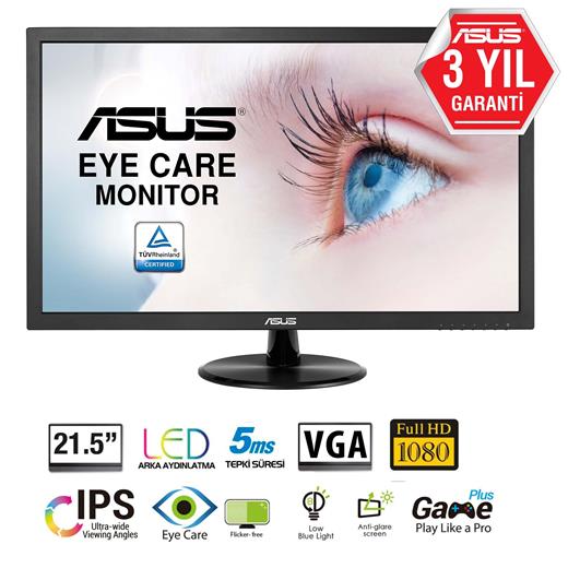 21.5 Asus Vp228De Led 5Ms Fhd Vga Vesa