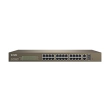 Tenda Tef1226P 24 Port 10/100 24 Port Poe Web Yönetilebilir Swıtch 2Ge+1Sfp (410W) - 1