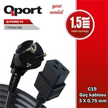 Qport Q-Powc19 1.5M C19 Power Guc Kablosu