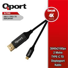 Qport Q-Thd Type-C To Dısplay Port 4K 2Mt Cevırıcı Kablo