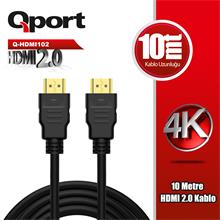 Qport Q-Hdmı102 Hdmı 2.0 V Altın Uçlu Kablo 10 Mt