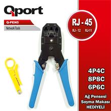 Qport Q-Pen5 Rj45/Rj11/Rj12 Sıkma Pensesi + Kablo Sıyırıcı