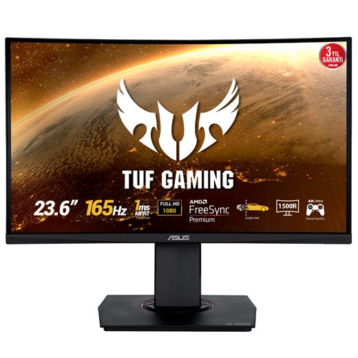 23.6 Asus Vg24Vqr Led Fhd 165Hz 1Ms Hdmı Dp