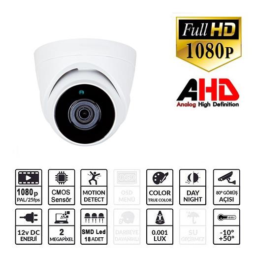 EZCOOL EZ-5120HD 2MP 2.8MM LENS AHD DOME KAMERA