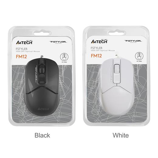 A4 Tech Fm12 Optık Mouse Usb Beyaz 1200 Dpı