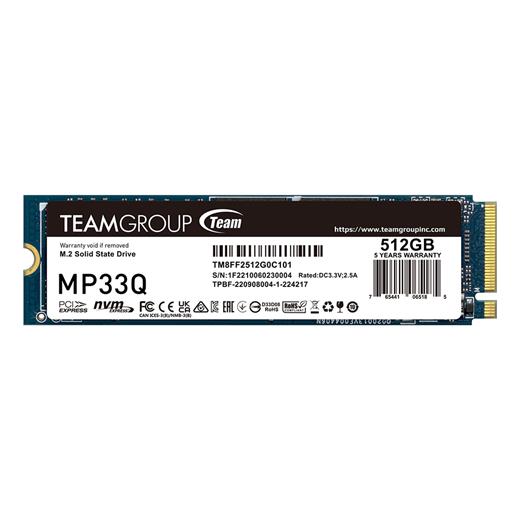 Team MP33Q 512GB 2750/1350MB/s NVMe PCIe M.2 SSD Disk (TM8FF2512G0C101)