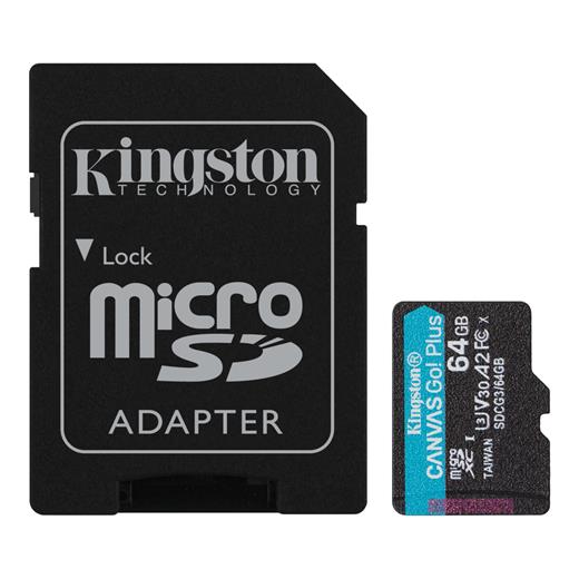 64Gb Mıcro Sd Canas Go Kıngston Sdcg3/64Gb 170/70Mb/S 