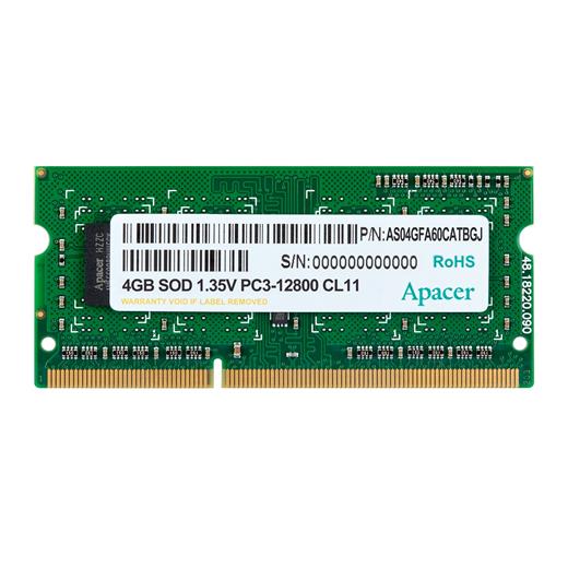 Apacer 4 Gb Ddr3 1600Mhz Sodımm 1.35V Notebook Ram (Ds.04G2K.Kam)